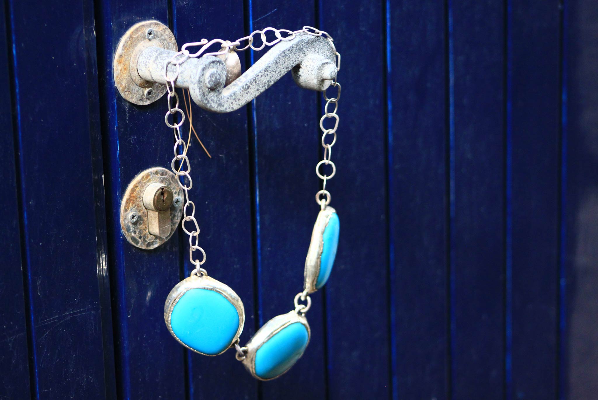 Collana in argento e vetrofusioni